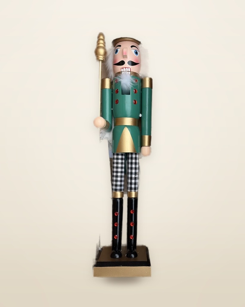 36in Traditional Nutcracker, Green with Staff