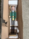 36in Traditional Nutcracker, Green with Staff