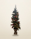 Set of 2 Pre-Lit 4ft Porch Trees with Lantern Planters
