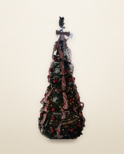 Candy Cane Ribbon Pop-Up Christmas Tree, 7½ ft