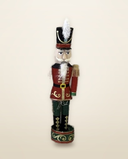 Red Soldier Nutcracker with White Plume